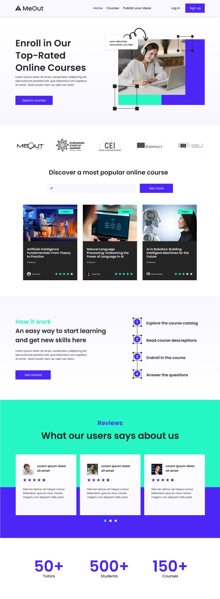Learning.ai meout.com home