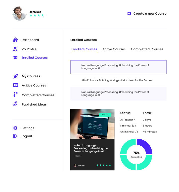 Tutors Enrolled Courses